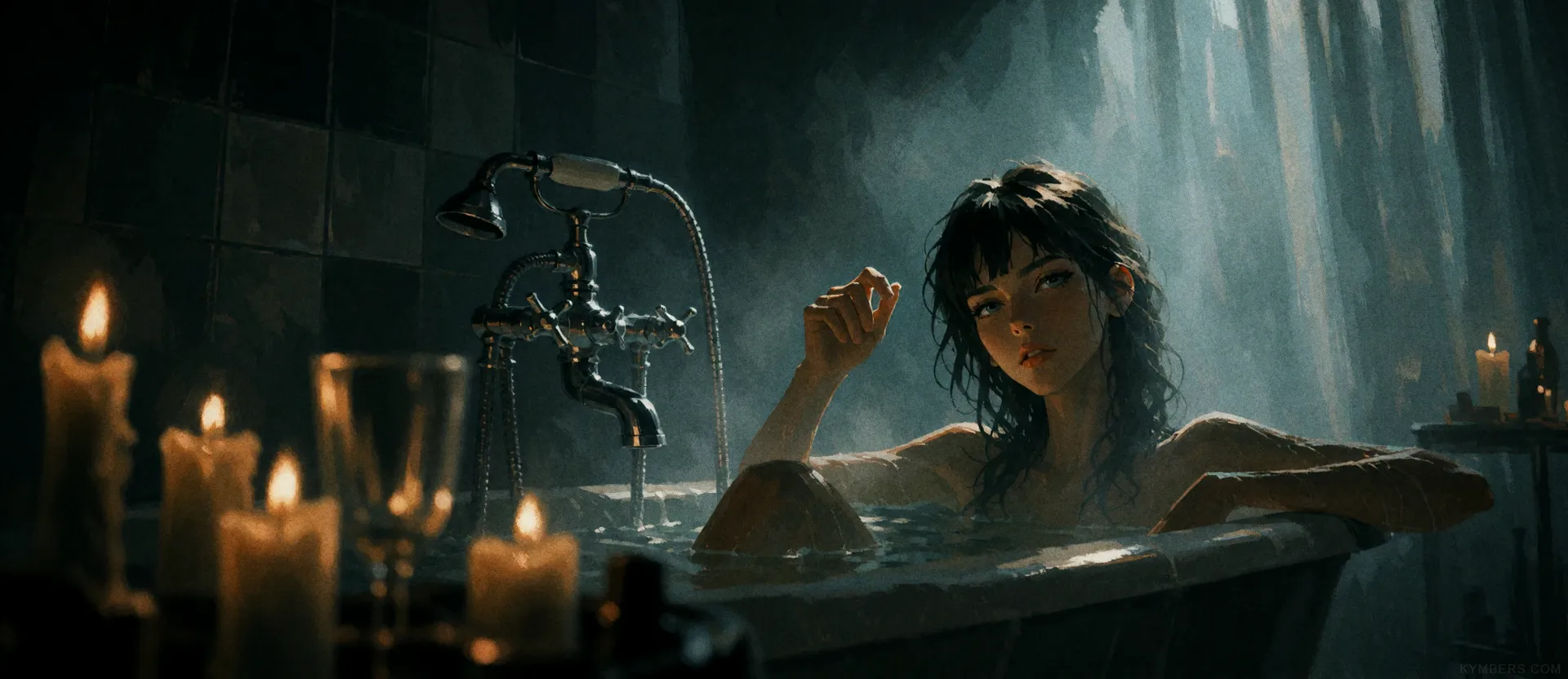 Eva in Candlelit Reverie