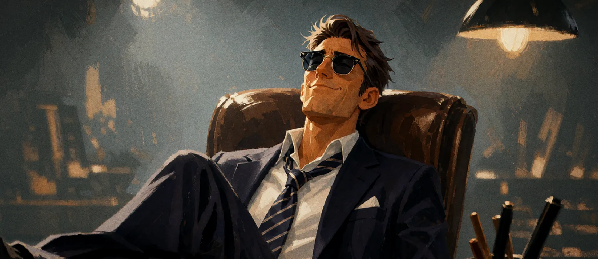 Smirk in Lamplight