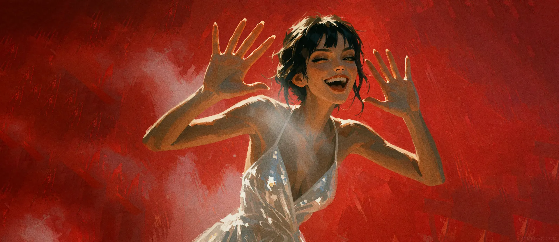 Laughing in Crimson Light