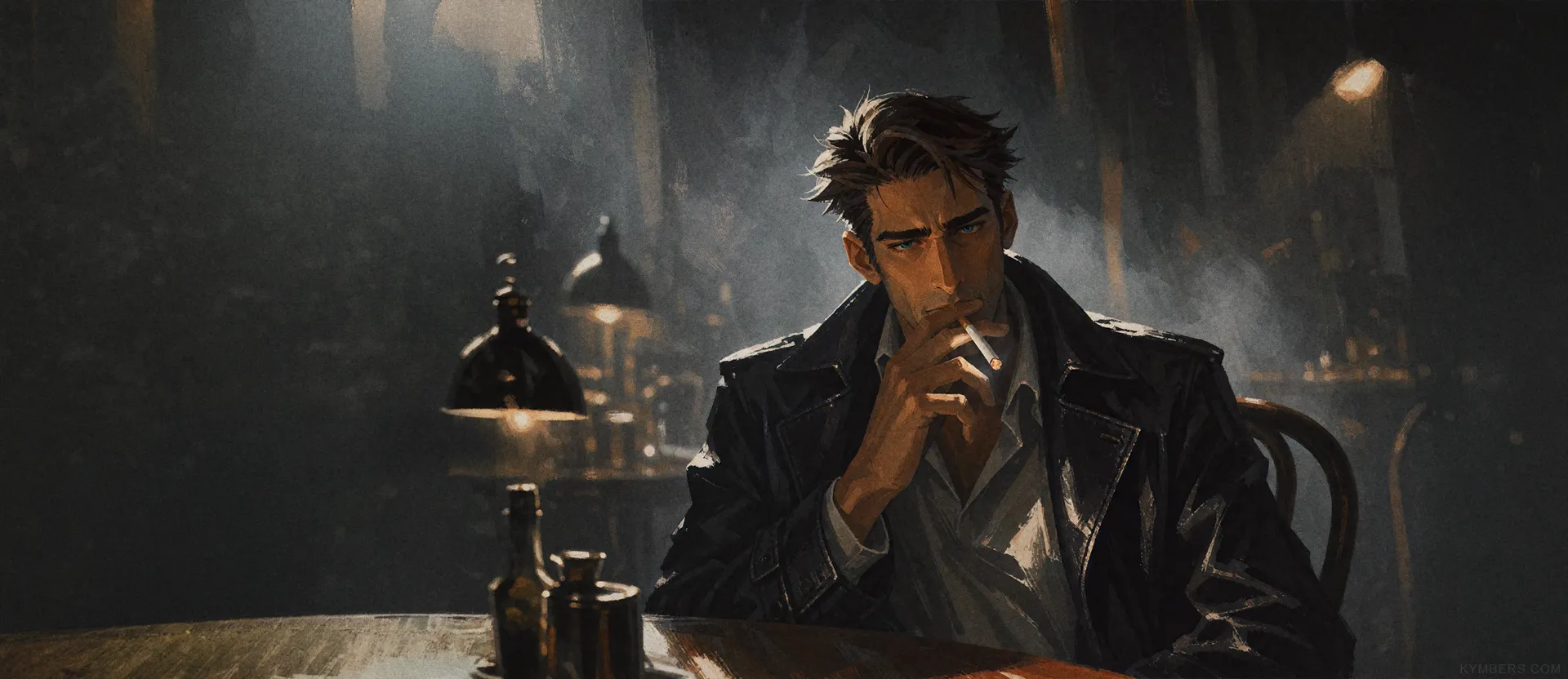 Tim Broods in Smoke