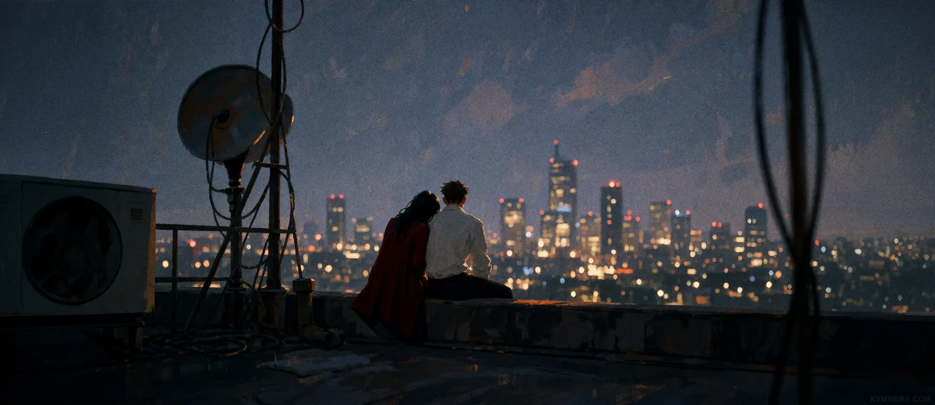 Quiet Rooftop Over City